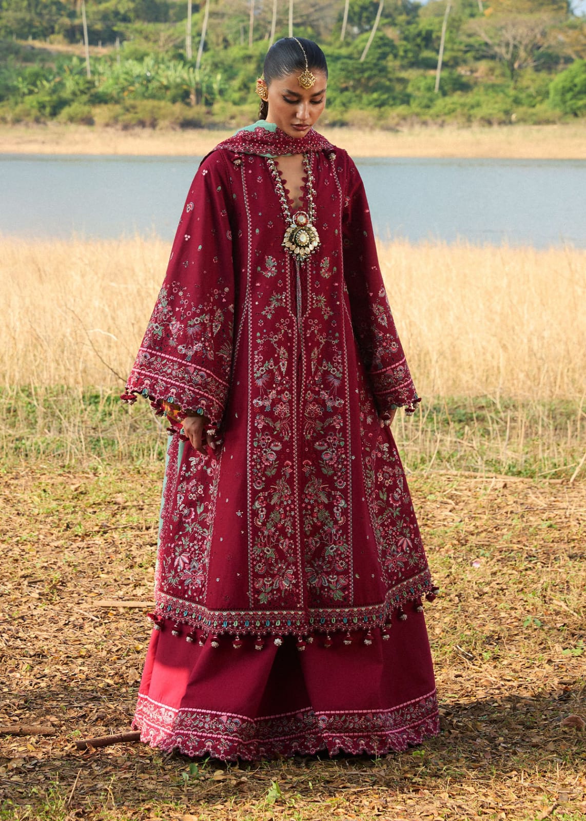 HUSSAIN REHAR MAHOGANY 3pc Unstitched