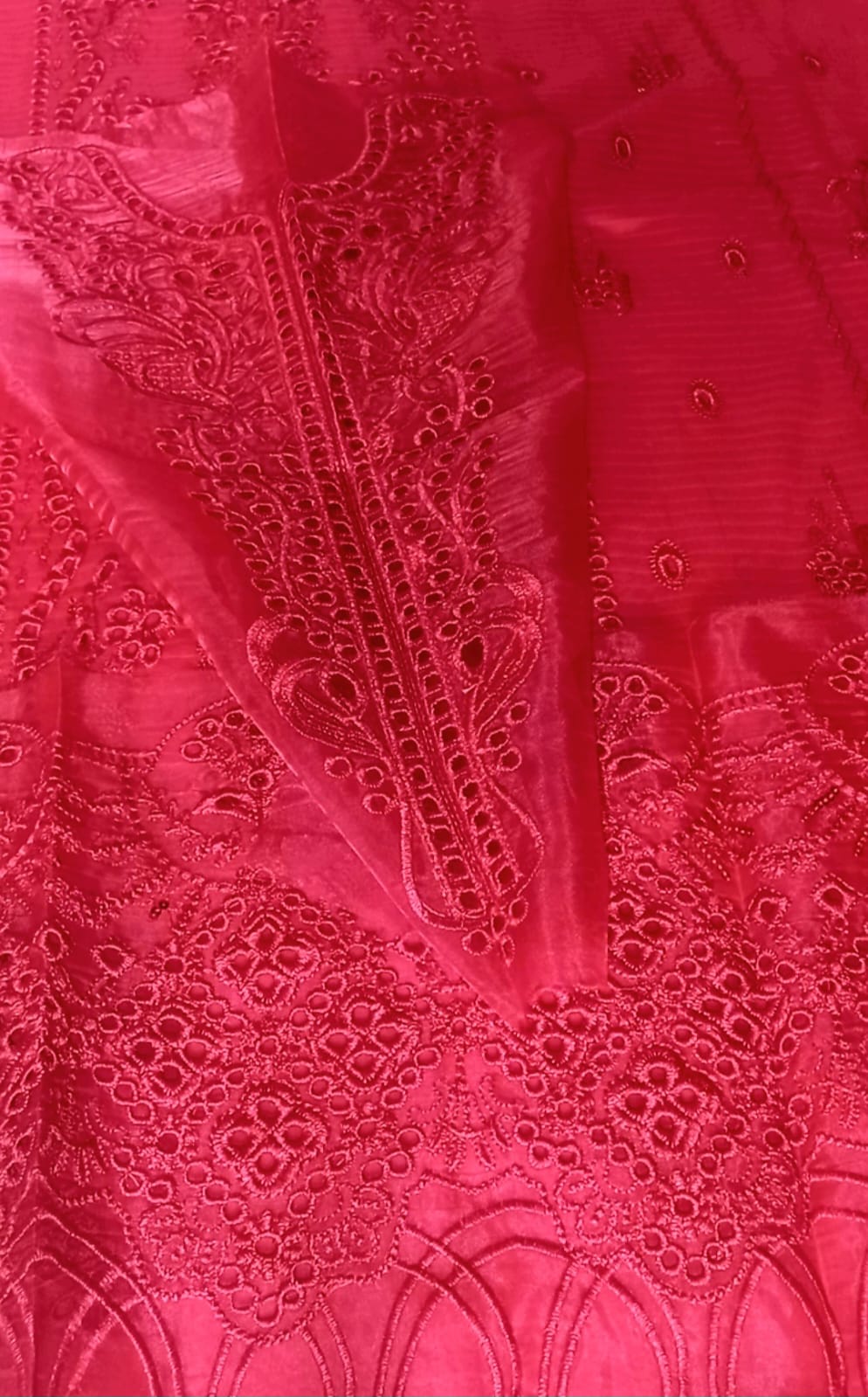 QALAMKAR SAHIL KINARE FP05 RED Unstitched